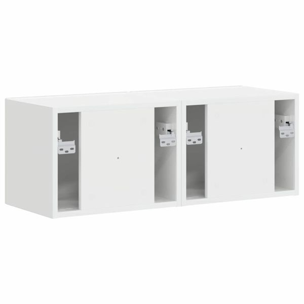 TV стенен шкаф 2 pcs Гланц бяло 39 x 31 x 29,5 см