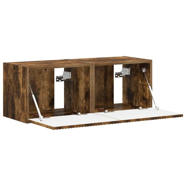 TV стенен шкаф 2 pcs Димян дъб 39 x 31 x 29,5 см