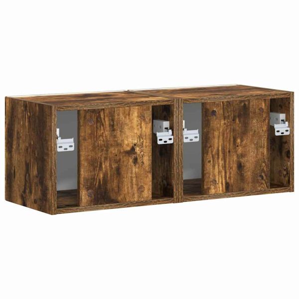 TV стенен шкаф 2 pcs Димян дъб 39 x 31 x 29,5 см