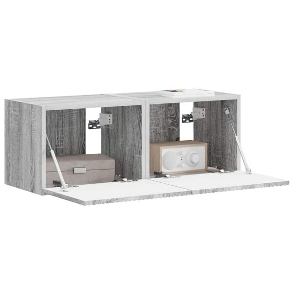 TV стенен шкаф 2 pcs Сив Сонома 39 x 31 x 29,5 см