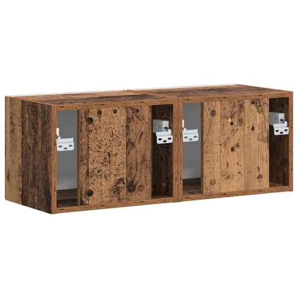 TV стенен шкаф 2 pcs Старо дърво 39 x 31 x 29,5 см