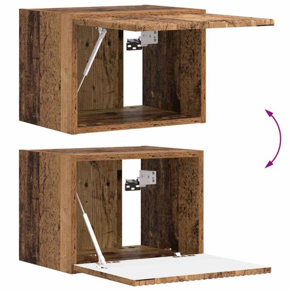 TV стенен шкаф 2 pcs Старо дърво 39 x 31 x 29,5 см
