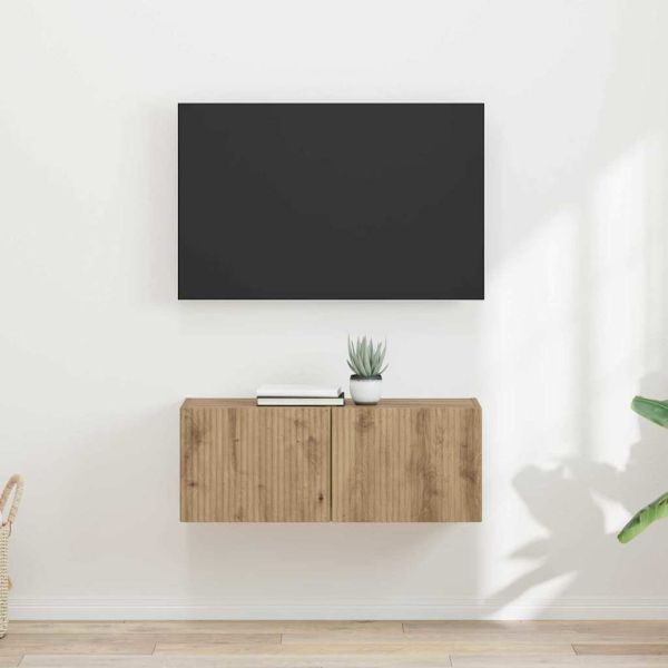 TV стенен шкаф 2 pcs Дъб Артизан 39 x 31 x 29,5 см