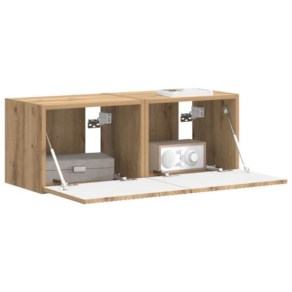 TV стенен шкаф 2 pcs Дъб Артизан 39 x 31 x 29,5 см