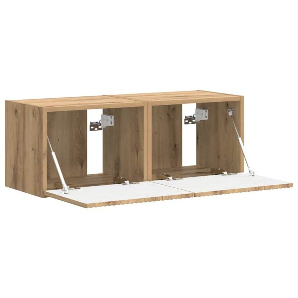 TV стенен шкаф 2 pcs Дъб Артизан 39 x 31 x 29,5 см