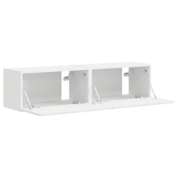 TV стенен шкаф 2 pcs Бяло 60 x 31 x 29,5 см Инженерно дърво