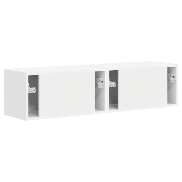 TV стенен шкаф 2 pcs Бяло 60 x 31 x 29,5 см Инженерно дърво