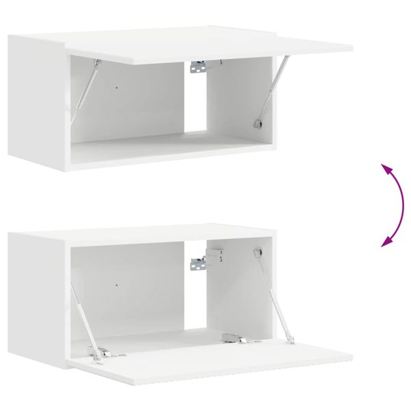 TV стенен шкаф 2 pcs Бяло 60 x 31 x 29,5 см Инженерно дърво