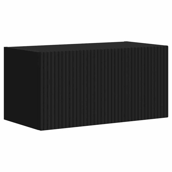 TV стенен шкаф 2 pcs Черно 60 x 31 x 29,5 см Инженерно дърво