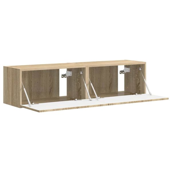 TV стенен шкаф 2 pcs Сонома 60 x 31 x 29,5 см Инженерно дърво