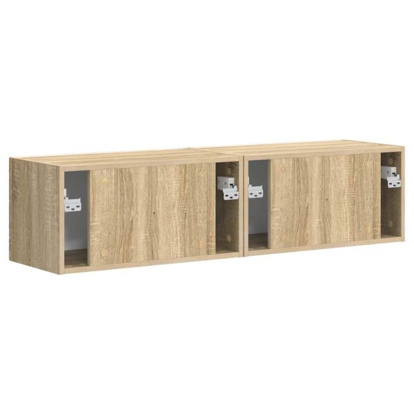 TV стенен шкаф 2 pcs Сонома 60 x 31 x 29,5 см Инженерно дърво