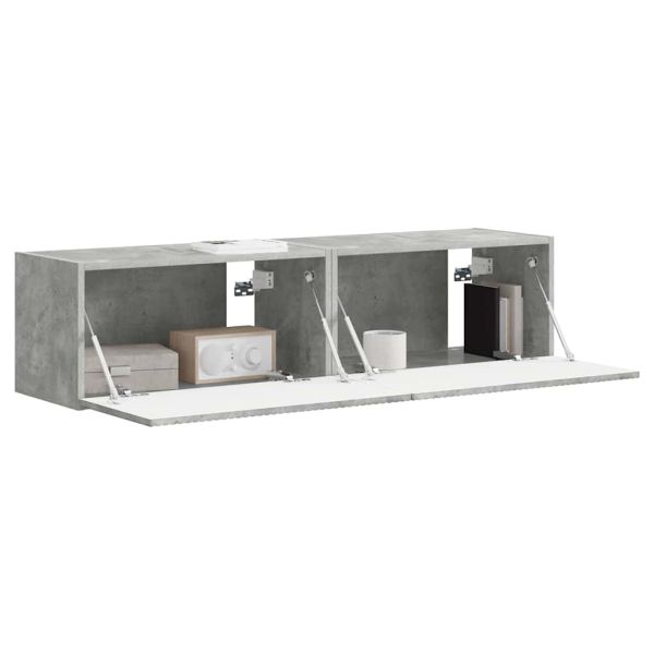 TV стенен шкаф 2 pcs Бетон 60 x 31 x 29,5 см Инженерно дърво