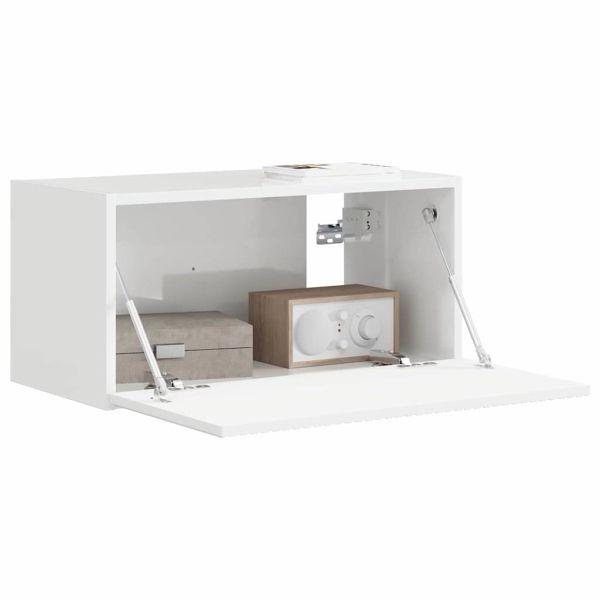 TV стенен шкаф Гланц бяло 60 x 31 x 29,5 см Инженерно дърво