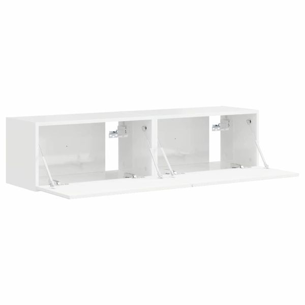 TV стенен шкаф 2 pcs Гланц бяло 60 x 31 x 29,5 см