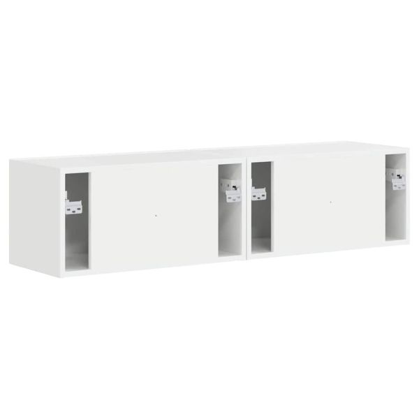 TV стенен шкаф 2 pcs Гланц бяло 60 x 31 x 29,5 см