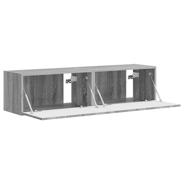 TV стенен шкаф 2 pcs Сив Сонома 60 x 31 x 29,5 см