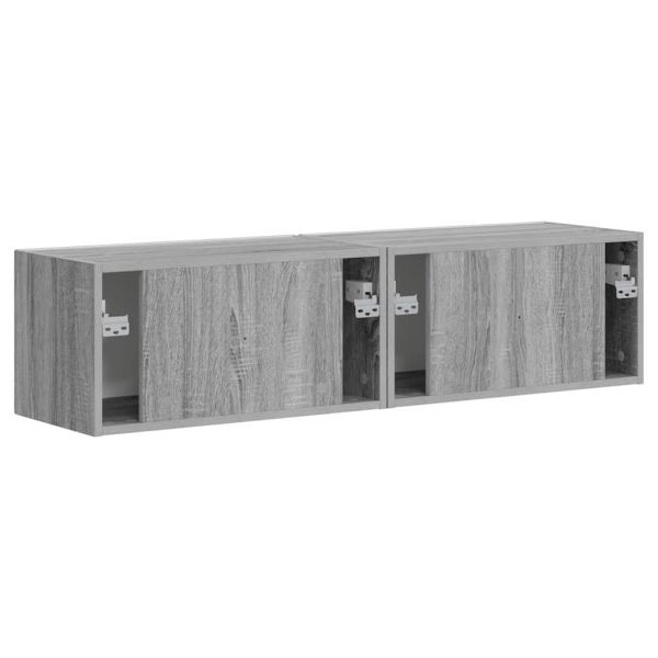 TV стенен шкаф 2 pcs Сив Сонома 60 x 31 x 29,5 см
