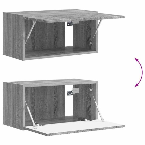 TV стенен шкаф 2 pcs Сив Сонома 60 x 31 x 29,5 см