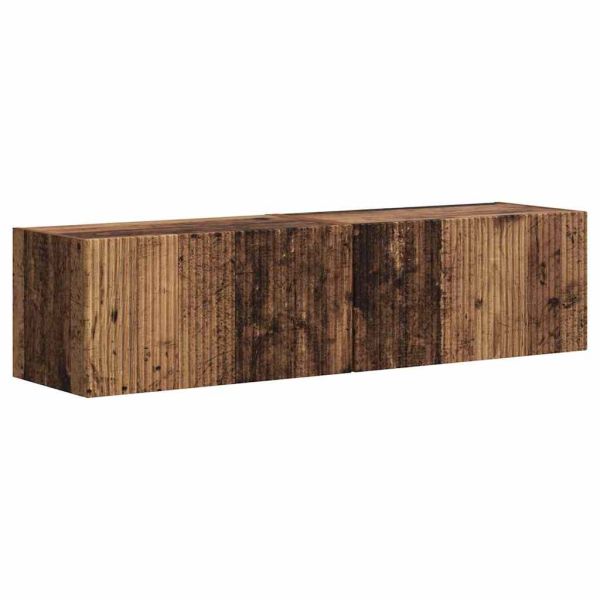 TV стенен шкаф 2 pcs Старо дърво 60 x 31 x 29,5 см