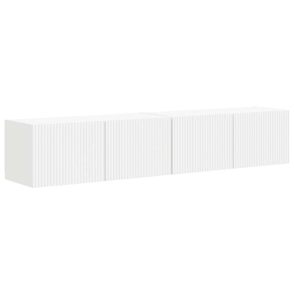 TV стенен шкаф 2 pcs Бяло 78,5 x 31 x 29,5 см Инженерно дърво