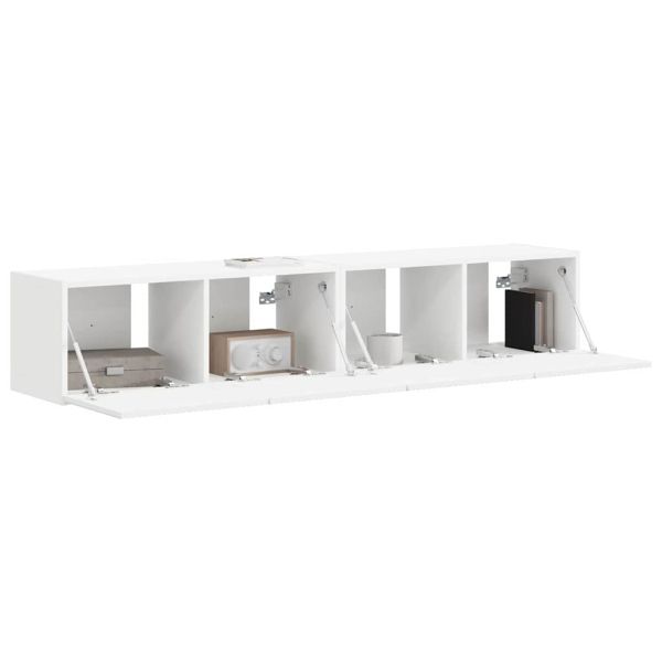 TV стенен шкаф 2 pcs Бяло 78,5 x 31 x 29,5 см Инженерно дърво