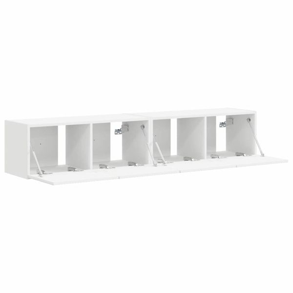 TV стенен шкаф 2 pcs Бяло 78,5 x 31 x 29,5 см Инженерно дърво
