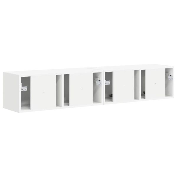 TV стенен шкаф 2 pcs Бяло 78,5 x 31 x 29,5 см Инженерно дърво
