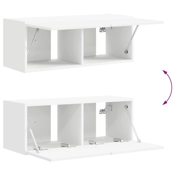 TV стенен шкаф 2 pcs Бяло 78,5 x 31 x 29,5 см Инженерно дърво
