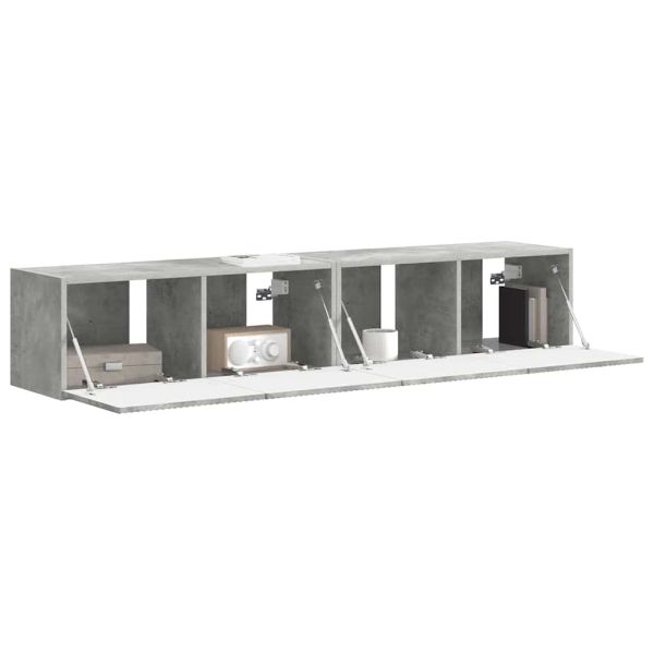 TV стенен шкаф 2 pcs Бетон 78,5 x 31 x 29,5 см Инженерно дърво