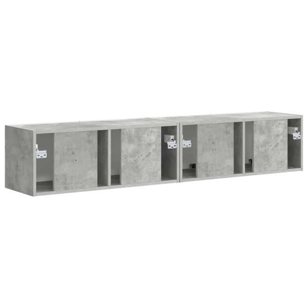 TV стенен шкаф 2 pcs Бетон 78,5 x 31 x 29,5 см Инженерно дърво