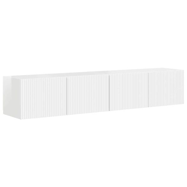 TV стенен шкаф 2 pcs Гланц бяло 78,5 x 31 x 29,5 см