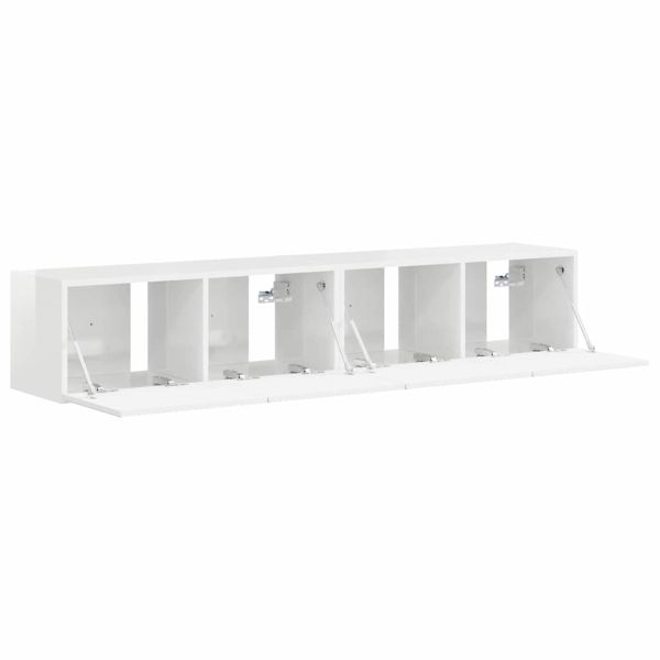TV стенен шкаф 2 pcs Гланц бяло 78,5 x 31 x 29,5 см
