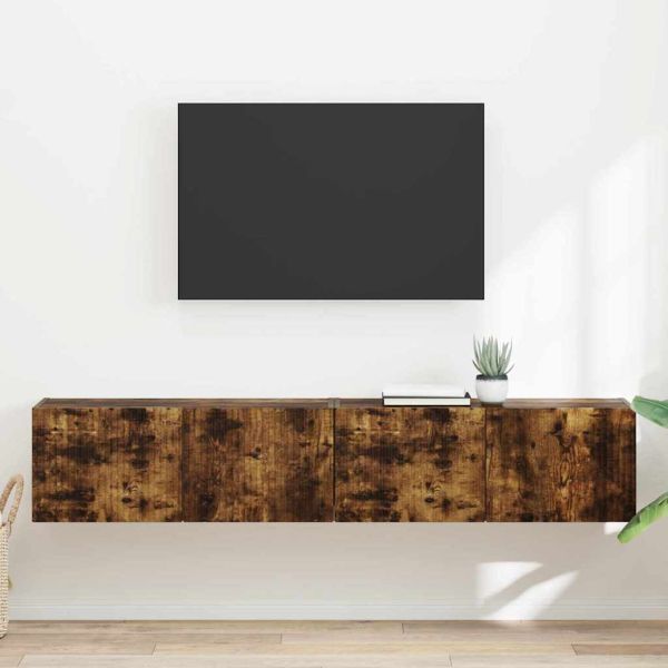 TV стенен шкаф 2 pcs Димян дъб 78,5 x 31 x 29,5 см