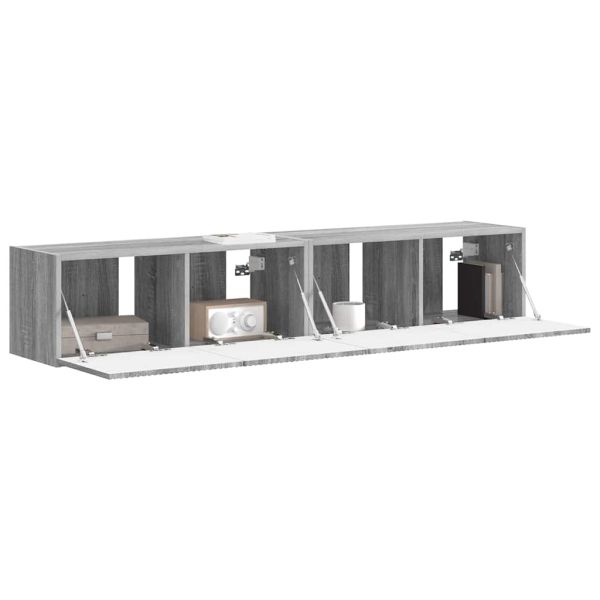 TV стенен шкаф 2 pcs Сив Сонома 78,5 x 31 x 29,5 см
