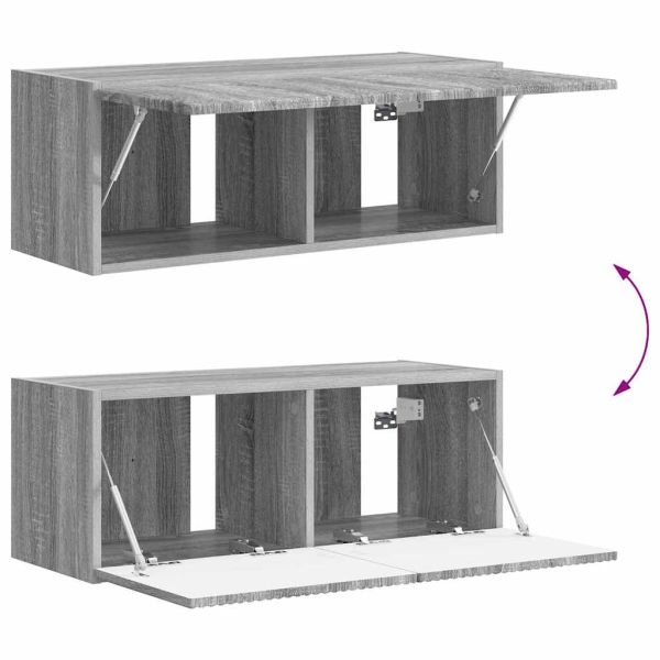 TV стенен шкаф 2 pcs Сив Сонома 78,5 x 31 x 29,5 см