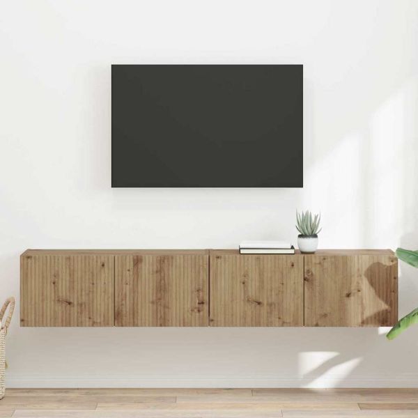 TV стенен шкаф 2 pcs Дъб Артизан 78,5 x 31 x 29,5 см