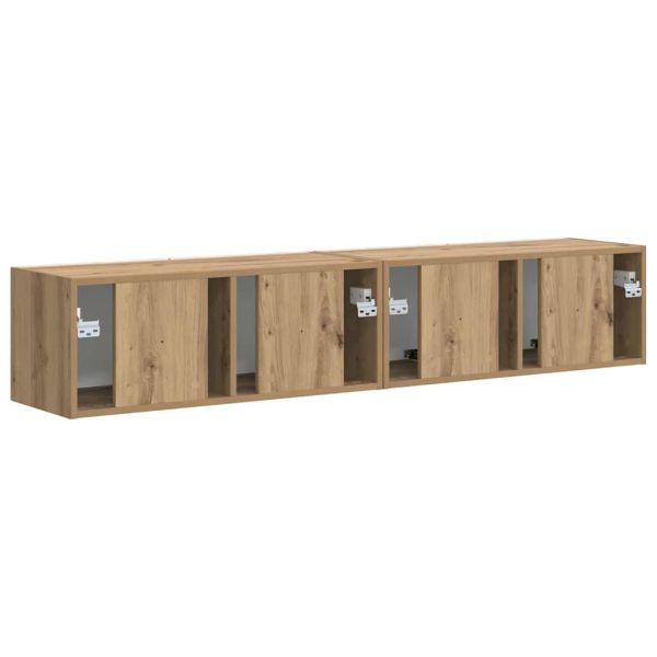 TV стенен шкаф 2 pcs Дъб Артизан 78,5 x 31 x 29,5 см