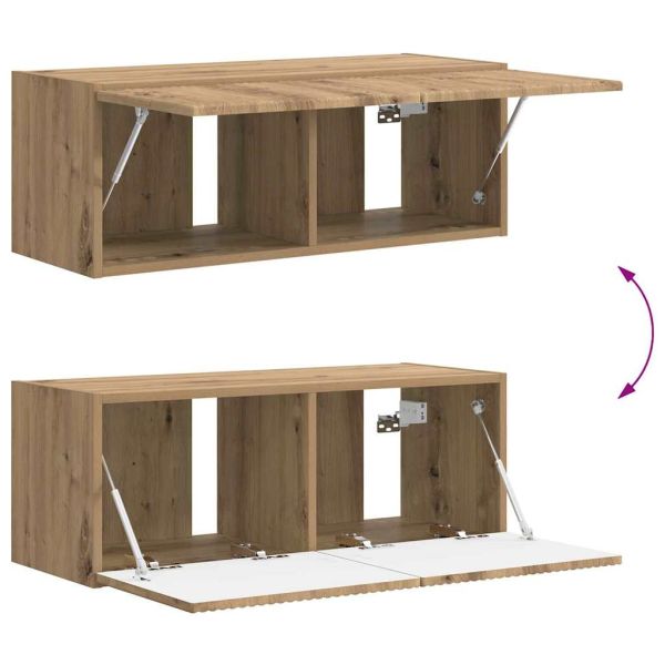 TV стенен шкаф 2 pcs Дъб Артизан 78,5 x 31 x 29,5 см