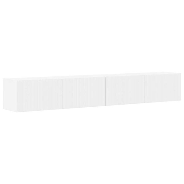 TV стенен шкаф 2 pcs Бяло 98 x 31 x 29,5 см Инженерно дърво
