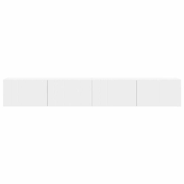 TV стенен шкаф 2 pcs Бяло 98 x 31 x 29,5 см Инженерно дърво