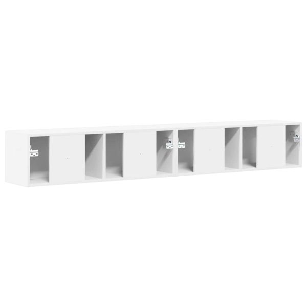 TV стенен шкаф 2 pcs Бяло 98 x 31 x 29,5 см Инженерно дърво