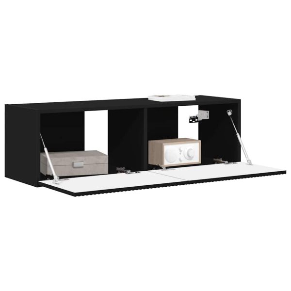TV стенен шкаф Черно 98 x 31 x 29,5 см Инженерно дърво