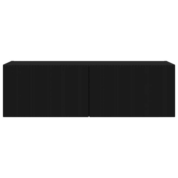 TV стенен шкаф Черно 98 x 31 x 29,5 см Инженерно дърво