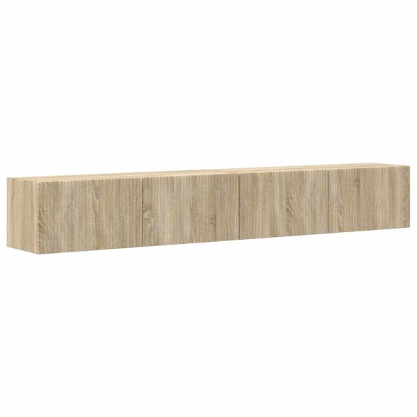 TV стенен шкаф 2 pcs Сонома 98 x 31 x 29,5 см Инженерно дърво