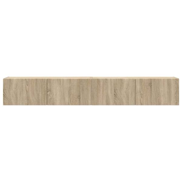 TV стенен шкаф 2 pcs Сонома 98 x 31 x 29,5 см Инженерно дърво