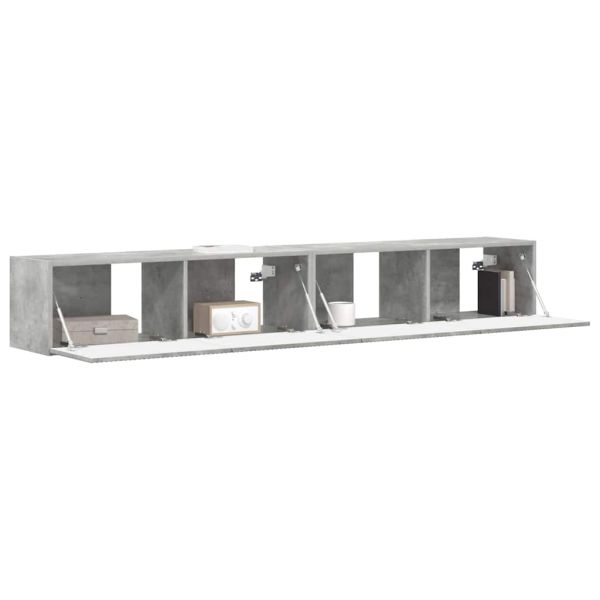 TV стенен шкаф 2 pcs Бетон 98 x 31 x 29,5 см Инженерно дърво