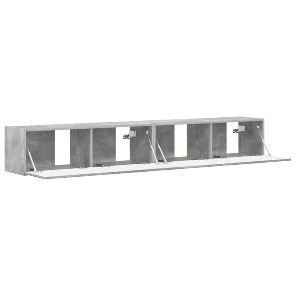 TV стенен шкаф 2 pcs Бетон 98 x 31 x 29,5 см Инженерно дърво