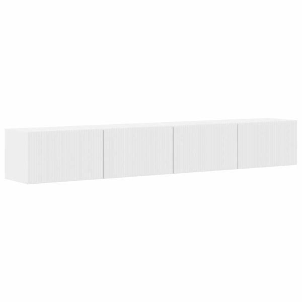 TV стенен шкаф 2 pcs Гланц бяло 98 x 31 x 29,5 см