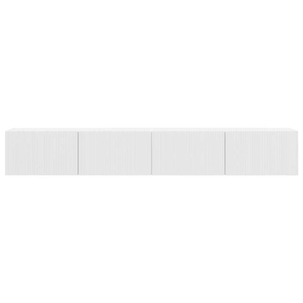 TV стенен шкаф 2 pcs Гланц бяло 98 x 31 x 29,5 см
