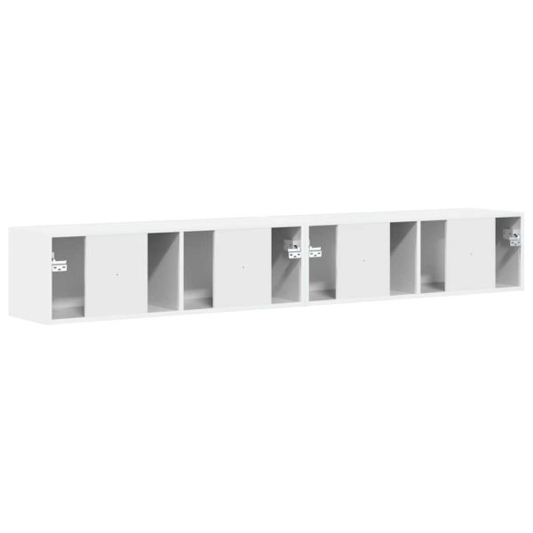 TV стенен шкаф 2 pcs Гланц бяло 98 x 31 x 29,5 см